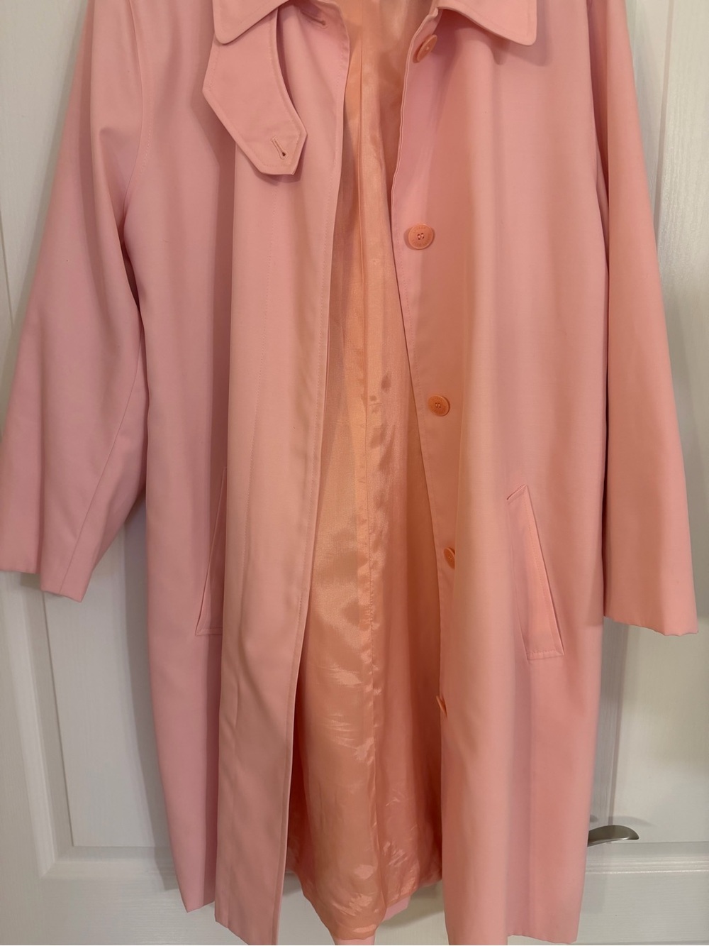 Ralph Lauren Soft Pink Single-Breasted Trench Coat - Picture 2 of 6